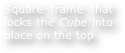 Square frame that locks the Cube into place on the top